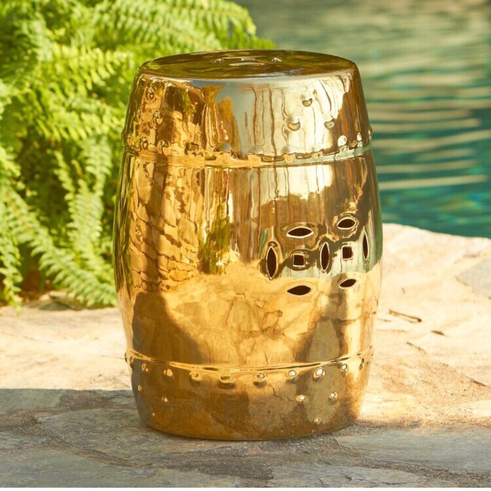Gold garden stool